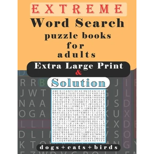 extreme word search puzzle books for adults extra large print and solution: challenging word search books hard level, Great Book of Word Search, Brain