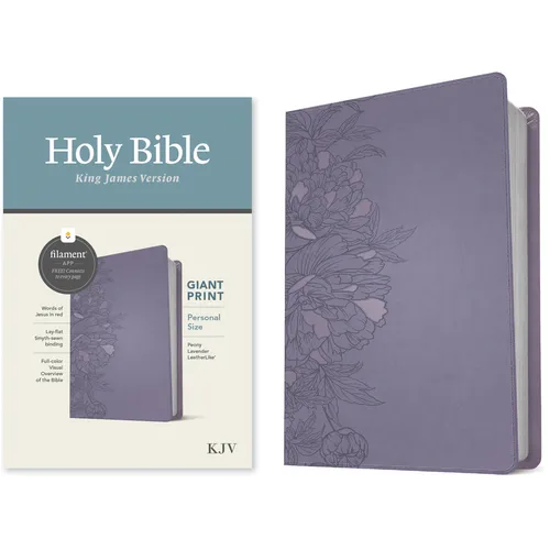 KJV Personal Size Giant Print Bible, Filament Enabled Edition (Leatherlike, Peony Lavender)