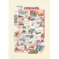 Vintage Lined Notebook Greetings from Indiana, Map
