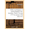 Tables Nosologiques Et Météorologiques Très-Étenduës, Dressées À l'Hôtel-Dieu de Nîmes: 1er Juin 1757-1er Janvier 1762