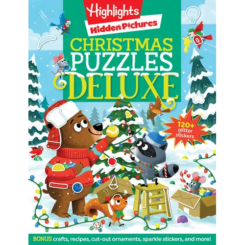 Christmas Puzzles Deluxe: Holiday-Themed Activity Book with Christmas Puzzles and Creative Crafts, Christmas Gift for Kids Ages 4-8
