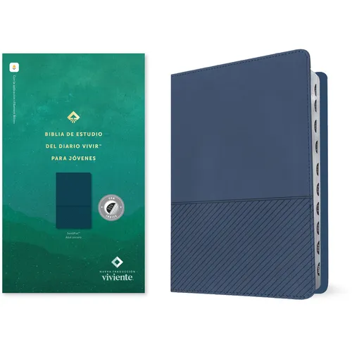 Biblia de Estudio del Diario Vivir Para Jóvenes Ntv Con Filament (Sentipiel, Azul Oscuro, Índice, Letra Roja)
