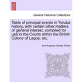 Table of Principal Events in Yoruba History, with Certain Other Matters of General Interest, Compiled for Use in the Courts Within the British Colony