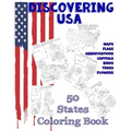 Discovering USA: 50 States coloring book: Maps, Flags, Abbreviations, Capitals, Birds, Trees, Flowers