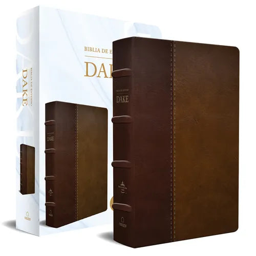 Rvr 1960 Biblia de Estudio Dake, Tamaño Grande, Piel Duotono Marrón / Spanish Rvr 1960 Dake Study Bible, Large Size, Duotone Brown Leather