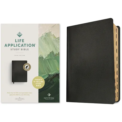NLT Life Application Study Bible, Third Edition (Genuine Leather, Black, Indexed, Red Letter)