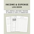Income and Expense Log Book: Accounting and Bookkeeping Ledger Book for Daily, Monthly, and Yearly Tracking for Personal Finance and Small Business (S