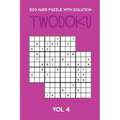 200 Hard Puzzle With Solution Twodoku Vol 4: Two overlapping Sudoku, puzzle booklet, 2 puzzles per page