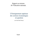 L'Enseignement supérieur de l'économie en question