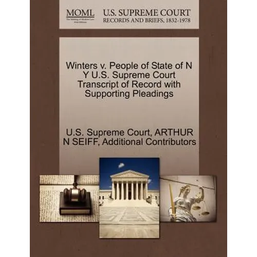 Winters V. People of State of N y U.S. Supreme Court Transcript of Record with Supporting Pleadings