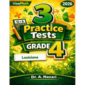 3 Louisiana LEAP 2025 Grade 4 Math Practice Tests: Full-Length Test Prep with Detailed Answer Explanations