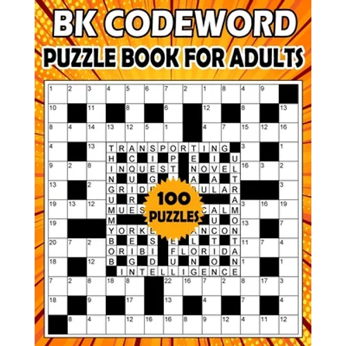 BK Codeword puzzle book for adults: Large print codebreaker puzzle book for adults & seniors - 100 Puzzle from (BK Bouchama)