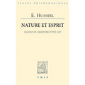 Nature Et Esprit: Lecons Du Semestre d'Ete 1927