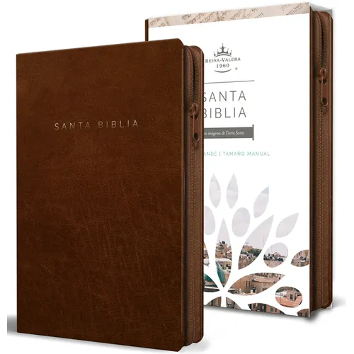 Biblia Reina Valera 1960 Letra Grande. Símil Piel Canela, Cremallera, Tamaño Manual / Spanish Bible Rvr 1960. Handy Size, Large Print, Leathersoft, Br