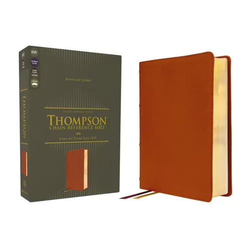 Esv, Thompson Chain-Reference Bible, Genuine Leather, Calfskin, Tan, Red Letter - Leather