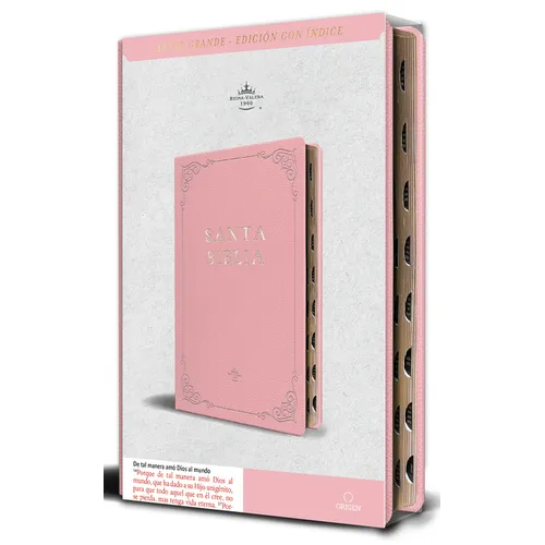 Biblia Rvr 1960 Letra Grande Tamaño Manual, Piel Rosada Con Ã-Ndice / Spanish Bible Rvr 1960 Handy Size Large Print Leathersoft Pink with Index