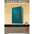 Holy Bible, Giant Print NLT (Red Letter, Leatherlike, Teal Blue, Indexed)