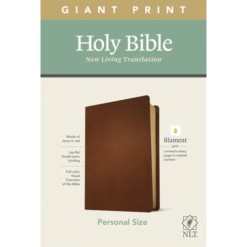 NLT Personal Size Giant Print Bible, Filament Enabled Edition (Genuine Leather, Brown)