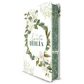Biblia Rvr 1960 Letra Grande Tamaño Manual, Tapa Dura Con Flores Blancas Y Cantos Pintados / Spanish Bible Rvr 1960 Handy Size White Flowers Sprayed E