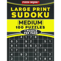 Large Print Sudoku: Medium 100 Sudoku Puzzles - One Puzzle Per Page with Solutions