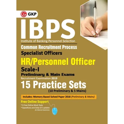 Ibps 2019: Specialist Officers HR/Personnel Officer Scale I (Preliminary & Main)- 15 Practice Sets