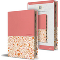 KJV Holy Bible, Large Print Handy Size Format, 2 Piece Pink Floral Leathersoft with Ribbon Marker, Red Letter, Thumb Index