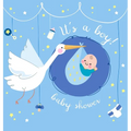 It's a Boy! A Baby Shower Guest Book: A Classic Stork Themed Square Hardcover Square Hardcover Baby Shower Guest Book for Boys with Sign-In Pages, Wis