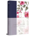 Biblia Rvr 1960 Letra Grande. Tapa Dura Tela Azul Púrpura Con Flores Tamaño Manual / Bible Rvr 1960 Handy Size Hardcover Cloth with Purple Blue Flower