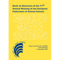 Book of Abstracts of the 71st Annual Meeting of the European Federation of Animal Science: Virtual Meeting, December 1-4, 2020