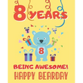 8 Years Being Awesome: Cute Birthday Party Coloring Book for Kids Animals, Cakes, Candies and More Creative Gift Eight Years Old Boys and Girls.