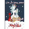 To A Very Sweet Godchild! Merry Christmas (Coloring Card): Holiday Messages, Christmas Animals; Coloring for Young Children