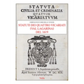 Statuti Dei Quattro Vicariati (Val Lagarina) del 1619
