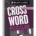 Brain Games - Large Print: Crossword Puzzles (Dark Gray)