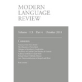 Modern Language Review (113: 4) October 2018