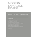 Modern Language Review (113: 4) October 2018