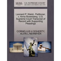 Leonard P. Walsh, Petitioner, V. Anna Rosenberg. U.S. Supreme Court Transcript of Record with Supporting Pleadings