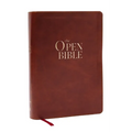 The Open Bible: Read and Discover the Bible for Yourself (NKJV Brown Leathersoft, Red Letter, Comfort Print)