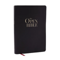 The Open Bible: Read and Discover the Bible for Yourself (Nkjv, Black Leathersoft, Red Letter, Comfort Print)