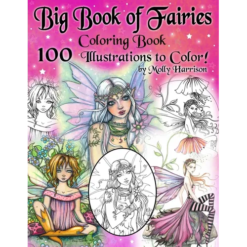 Big Book of Fairies Coloring Book - 100 Pages of Flower Fairies, Celestial Fairies, and Fairies with their Companions: 100 Line Art Illustrations to C