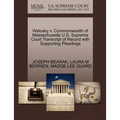 Welosky V. Commonwealth of Massachusetts U.S. Supreme Court Transcript of Record with Supporting Pleadings