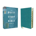 Niv, Quest Study Bible, Personal Size, Leathersoft, Teal, Thumb Indexed, Comfort Print: The Only Q and A Study Bible