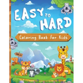 Easy To Hard: Animal Coloring Book For Kids, Dinosaur Coloring Books For Kids 3+ Year old, 100 pages, 8.5X11 inches
