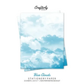 Blue Clouds Stationery Paper: Aesthetic Letter Writing Paper for Home, Office, Letterhead Design, 25 Sheets