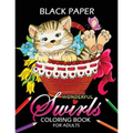 Wonderful Swirls Coloring Book for Adults: Animal and Flower Design Dark Edition Stress-relief Adults Coloring Book (Black Pages)