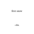 first snow