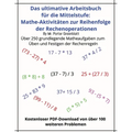 Das ultimative Arbeitsbuch zur Reihenfolge der Rechenoperationen in der Mathematik für die Mittelstufe: Für Kinder im Alter von 11 bis 14 Jahren, beha