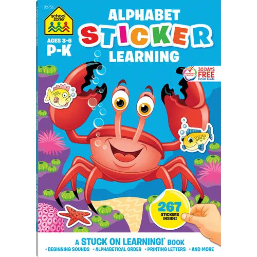 School Zone Alphabet Sticker Learning Workbook