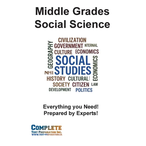 Middle Grades Social Science Skill Practice: Practice Test Questions for US History, World History, Geography, Civics, and Economics