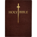 KJV Sword Bible, Large Print, Dark Mahogany Genuine Leather, Thumb Index: (Red Letter, Premium Cowhide, Brown, 1611 Version)