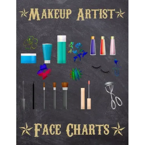 Makeup Artist Face Charts: Makeup cards to paint the face directly on paper with real make-up - Ideal for: professional make-up artists, vloggers
